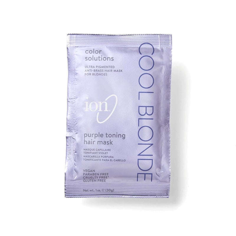 ION Purple Toning Mask for Blonde hair, corrects and neutralize unwanted yellow undertones 1 Oz - Image 1